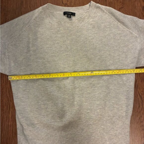 J. Crew Light Gray Balloon-Sleeve Crewneck Sweater - Size XS - Picture 4 of 6